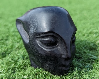 Obsidian Avatar Skull, 3.2 inches.  Large Size Avatar, Fairy, Alien, or Elf Skull.