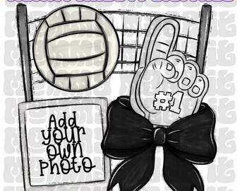 Polaroid PNG de voleibol: Diseño de fotografía deportiva (descarga digital)