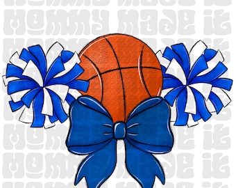 PNG de animadora de baloncesto azul – Lazo coqueto, diseño deportivo (descarga digital)