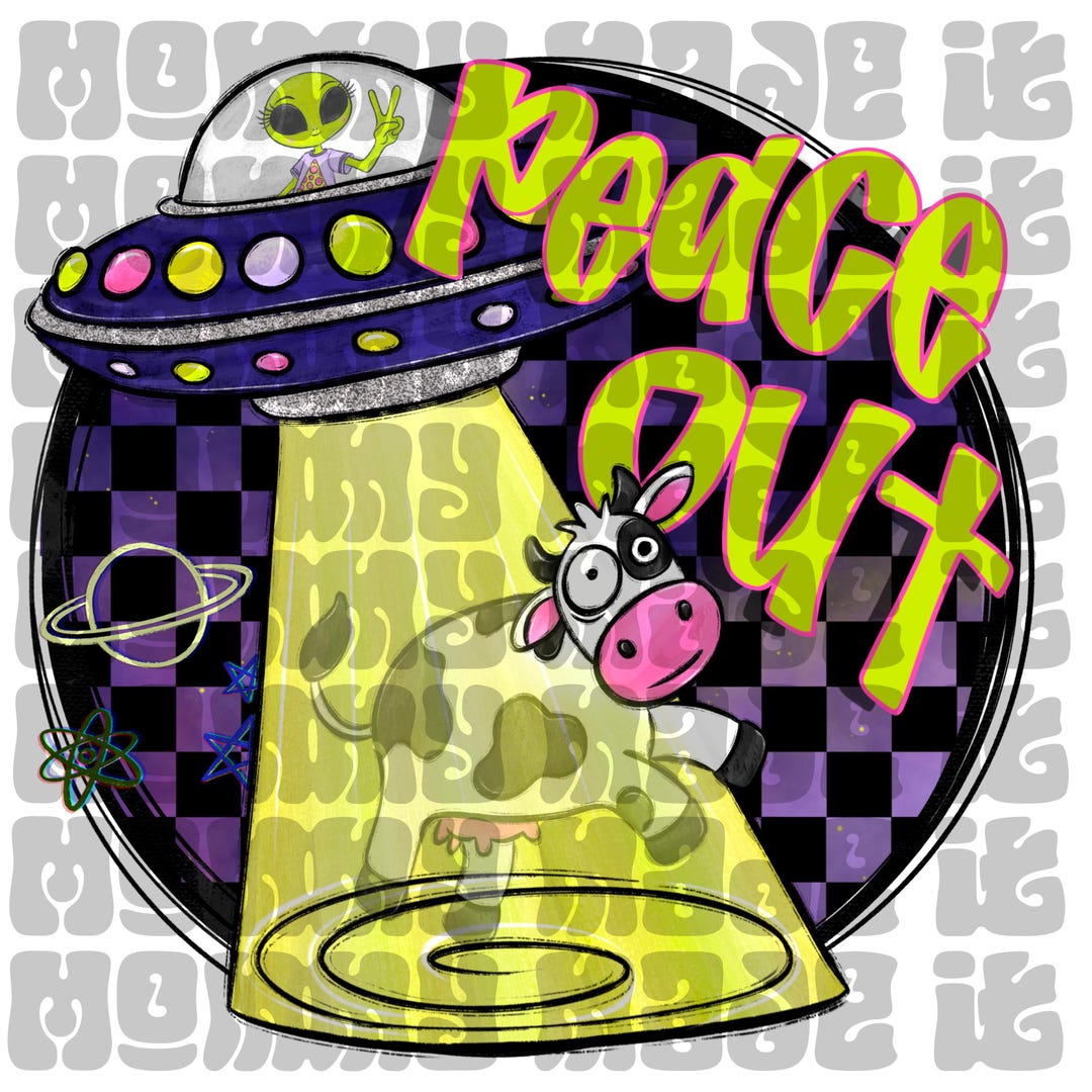 Alien Stealing Cow PNG, Funny UFO Design (digital Download) - Etsy