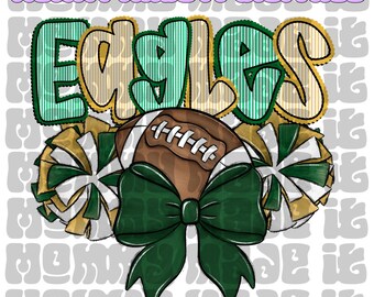 Eagles Football Seersucker PNG : Sports Spirit Wear Design (téléchargement numérique)