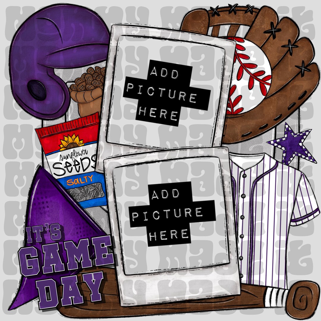 Transparent Baseball Frame Purple Game Day Baseball Photo Frame PNG – Sports Sublimation - Etsy
