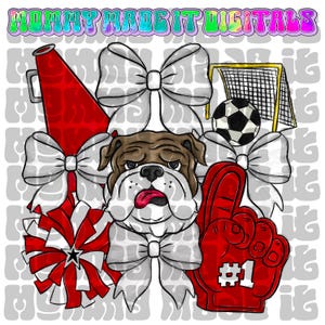 Red Bulldog Mascot PNG - Bulldogs Mascot DESIGN - Sports Digital Design Sublimation DTF Sports Spirit Wear Digital