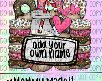 Donut Photo PNG – Name Plate Digital Design (Digital Download)
