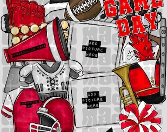 Red - It’s Game Day - Football Digital PNG - Sports Digital Design Sublimation DTF Sports Spirit Wear Football Digital