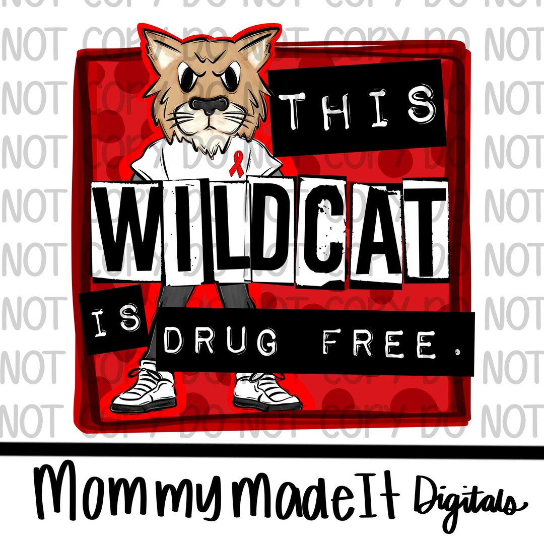 Wildcat Red Ribbon Week PNG: School Mascot Design (digital Download) - Etsy