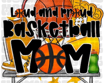 Basketball Mom PNG - Lautes & Stolzes Design (Digitaler Download)