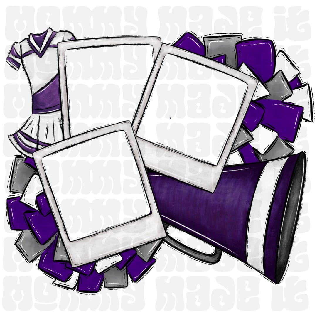 Cheer Photo Frame Purple Cheer Photo Frame PNG, Canva Template (digital) - Etsy