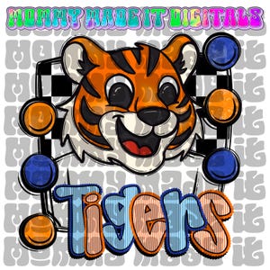 Blue Tigers-mascotte, png-bestand: Seersucker School Spirit Design (digitale download)