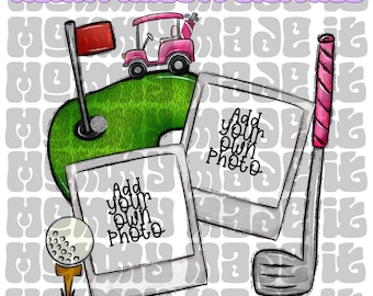 Golf Photo Frame- Cute Faith Kid or Adult Golf Digital Design for Sublimation , DTF - Golf , Golf Cart, Caddy