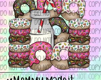 Donut Digital design - Name Plate Digital Design Digital Sublimation DTF Digital Download | Milk PNG