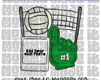 Green Volleyball Photo PNG: Sportswear Design (Digital Download)