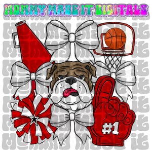 Red Bulldog Mascot PNG - Bulldogs Mascot DESIGN - Sports Digital Design Sublimation DTF Sports Spirit Wear Digital