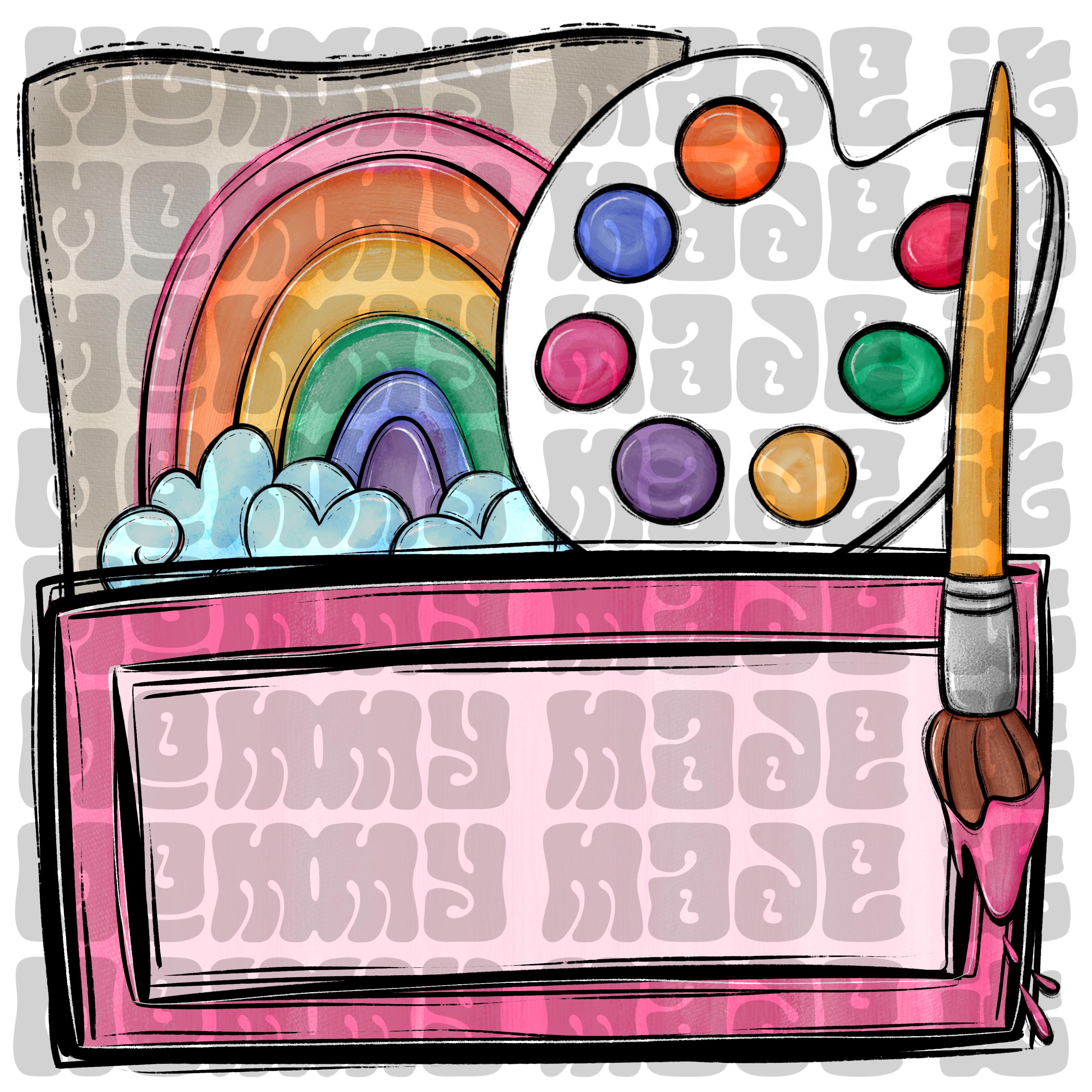 5 Name Plates | Paint | Rainbow | Digital PNG | Cute Digital Design PNG  | Kids Design | Artsy