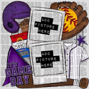 Purple - It’s Game Day - Softball Digital PNG - Sports Digital Design Sublimation DTF Sports Ballpark Spirit Wear Softball Digital