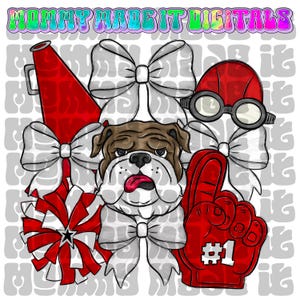 Red Bulldog Mascot PNG - Bulldogs Mascot DESIGN - Sports Digital Design Sublimation DTF Sports Spirit Wear Digital