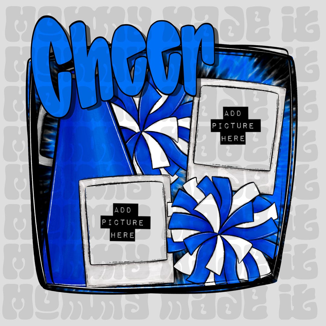Cheer Photo Frame Blue Cheer Photo Frame PNG | Cheerleading Digital Design - Etsy
