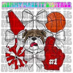 Red Bulldog Mascot PNG - Bulldogs Mascot DESIGN - Sports Digital Design Sublimation DTF Sports Spirit Wear Digital