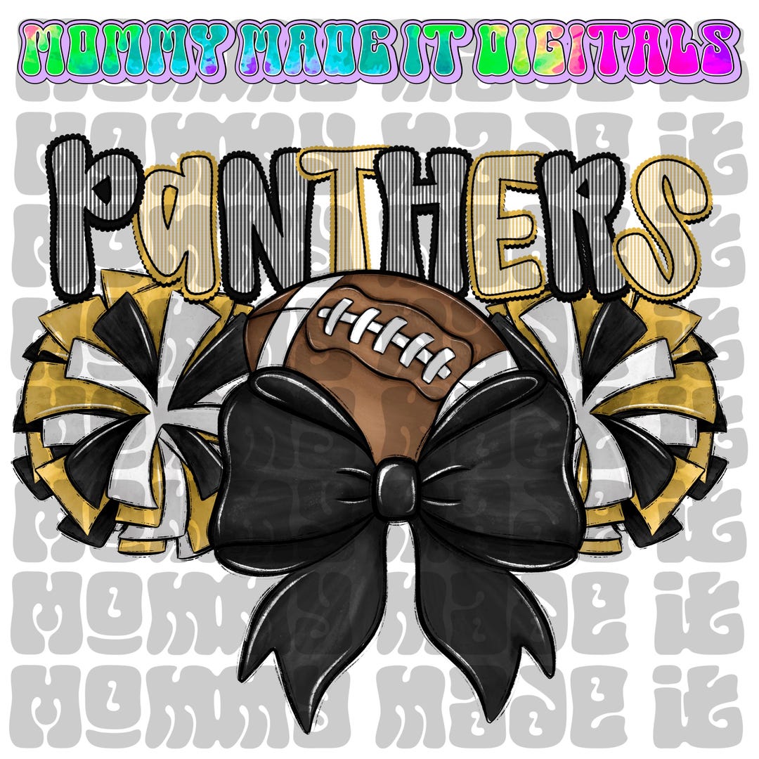 Football Cheer PNG: Coquette Bow, Sports Sublimation Design (digital ...
