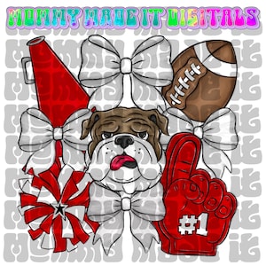 Red Bulldog Mascot PNG - Bulldogs Mascot DESIGN - Sports Digital Design Sublimation DTF Sports Spirit Wear Digital