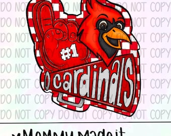 Mascota de los Cardenales PNG, ropa deportiva con letras a mano (descarga digital)