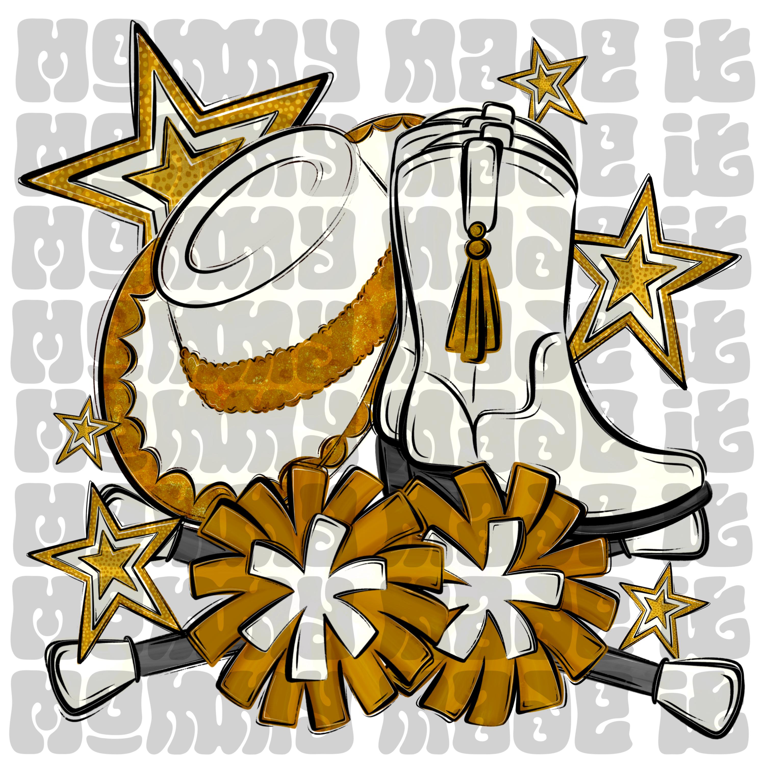 Gold | Color Guard | Drill Team | Majorette | Digital Design  PNG  | Cute Sports Spirit Wear | School Colors | School Band PNG |