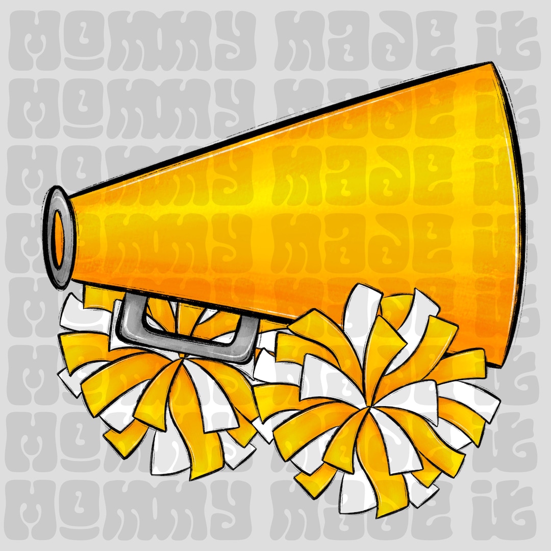 Yellow Cheer Pattern Yellow Cheer PNG | Pom Poms, Canva Template (digital Design) - Etsy ...