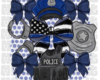 Police Officer Wife PNG - Back the Blue Sublimation Design (Digital Download)