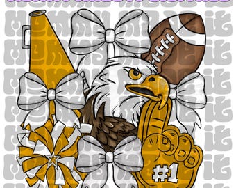Eagle Football PNG : Sports Design for Sublimation, DTF, Spirit Wear (téléchargement numérique