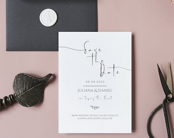 Minimalist Save the Date Template, Modern Save the Date Invite, Simple Save the Date, Save the Date Card, Editable save the date Template