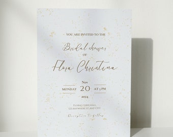 Plantilla de invitación de despedida de soltera minimalista, invitación de despedida de soltera simple, elegante, invitación mínima, moderna, invitación editable, descarga instantánea