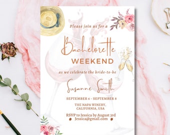 Floral bachelorette invitation Party, Bachelorette Party invitation, cocktail Itinerary,drinks bachelorette party,Printable Instant download