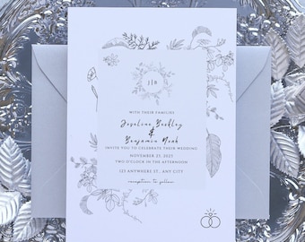 minimalist Wedding invitation template, minimal wedding suite, elegant minimal wedding invite, modern minimalist invitation,Instant download