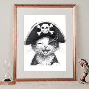 Kitten in a Pirate  hat, Pirate kitten 1 Digital Art Download AI art