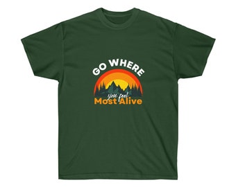 Camping Tee, Hiking Tee, Mens Gifts, Nature Inspired Tee, Sunset Tee, Forest T-Shirt, Forest T-Shirts, Nature Lovers shirt, Mountain Life