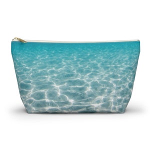 Ocean Print Accessory Pouch w T-bottom