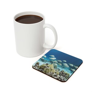 Tropical Fish Print Cork Back Coaster