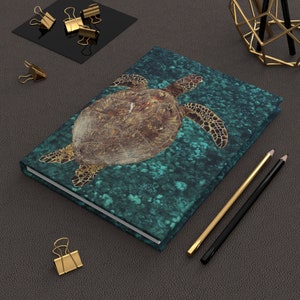 Sea Turtle Print Hardcover Journal Matte
