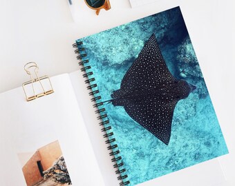 Notatnik spiralny Spotted Eagle Ray Print - linia liniowana