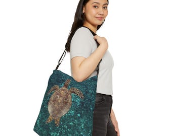 Sea Turtle Adjustable Tote Bag (AOP)