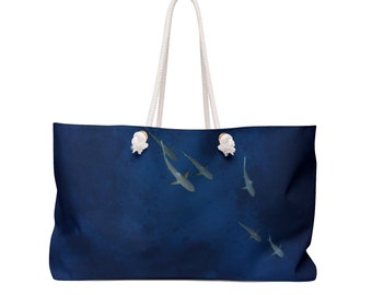 Shark Print Weekender Bag