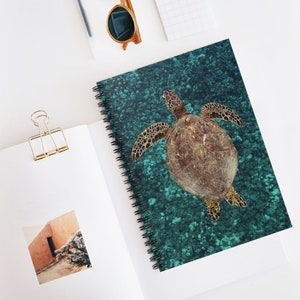 Sea Turtle Print Spiral Notebook - Ruled Line