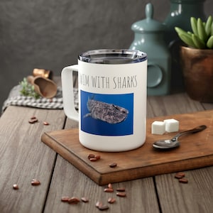 Whale Shark Print Insulated Coffee Mug, 10oz