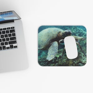Sea Turtle Print Mouse Pad (Rectangle)