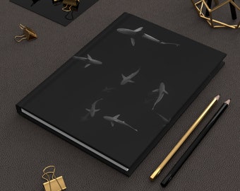 Black Shark Print Hardcover Journal Matte