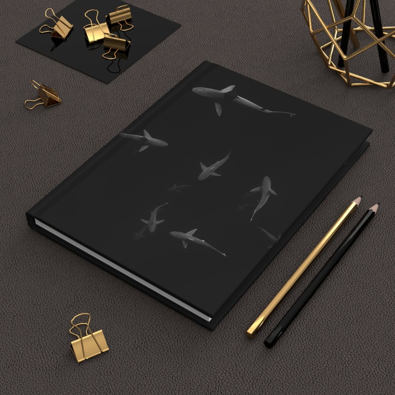 Black Shark Print Hardcover Journal Matte image 1