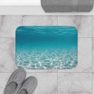 Ocean Print Bath Mat