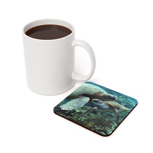 Turtles Print Cork Back Coaster