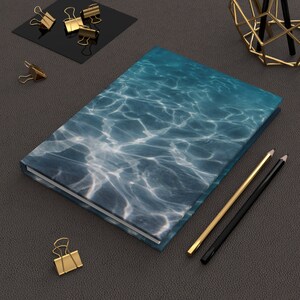 Ocean Print Dark Hardcover Journal Matte