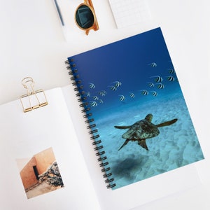 Sea Turtle Print Spiral Notebook - Ruled Line